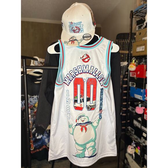 SZ M - Ghostbusters Basketball Jersey & 7 1/4 Hat by HeadGear - New w/ Tags - Picture 2 of 5